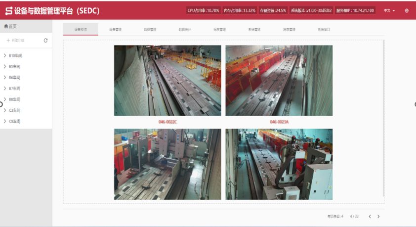 SEDC 设备与数据管理平台界面